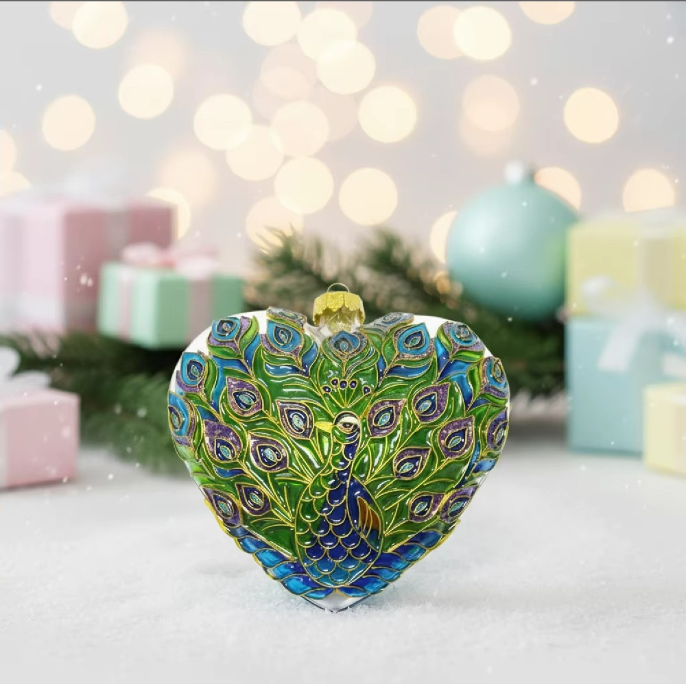 Heart-shaped peacock theme